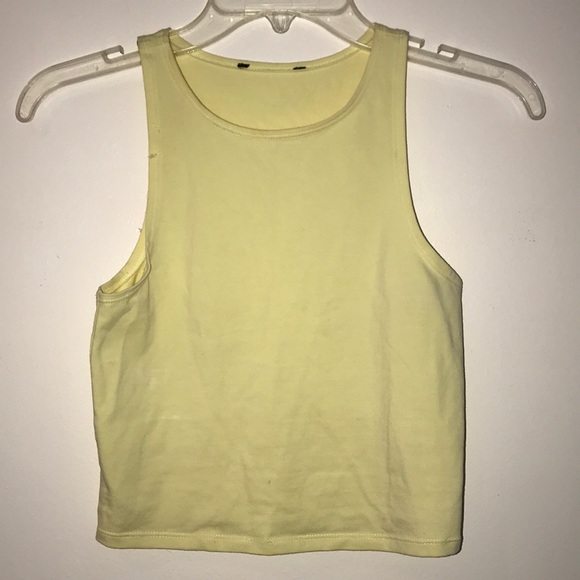 yellow crop tank top
